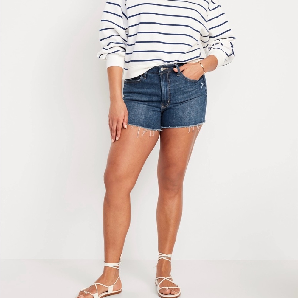 Old Navy OG High-Waisted Jean Cut-Off Shorts, 3-inch Inseam, size 12